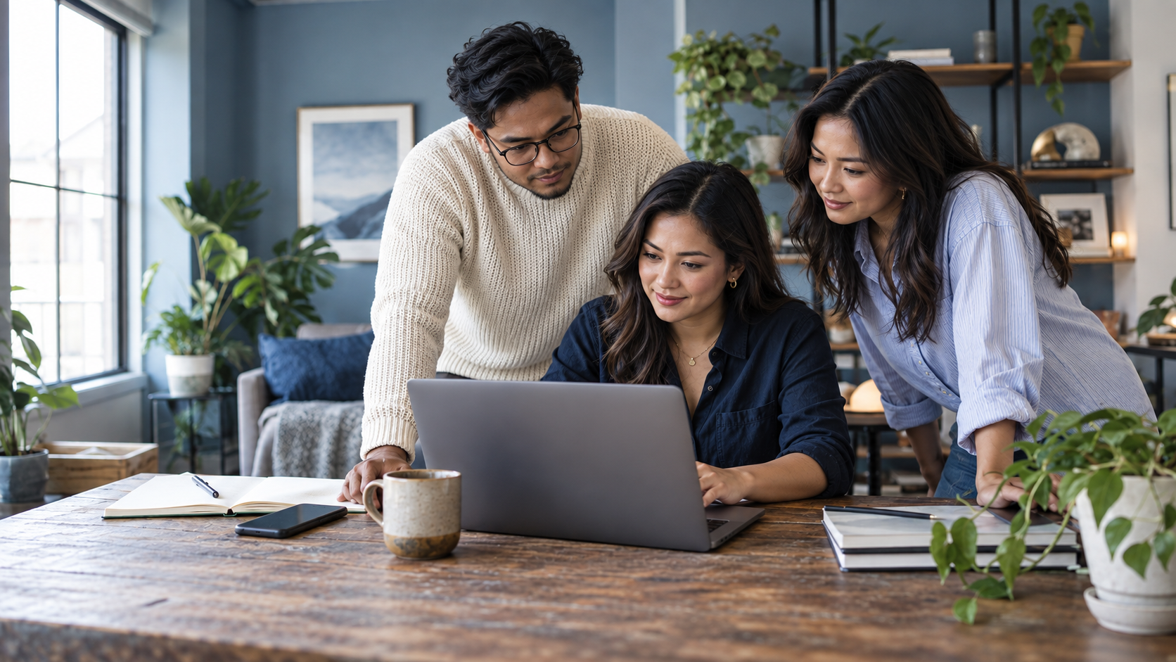 Top Tier Support professionals collaborating around a laptop